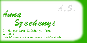 anna szechenyi business card